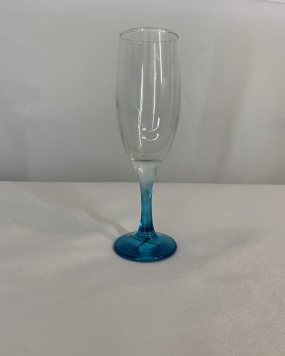 Teal Stem Sparkling Wine Glass