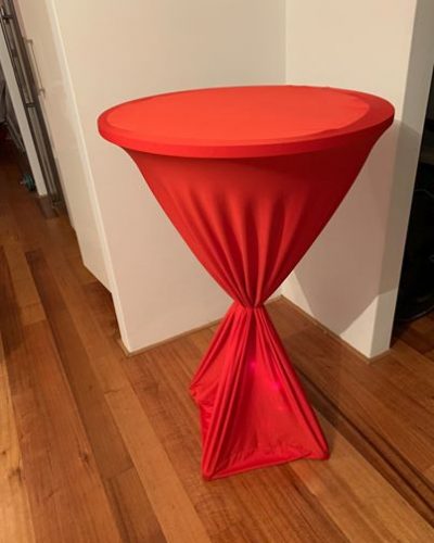 Red Lycra Cocktail Table Cover