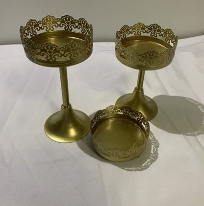 candle holder gold set of 3