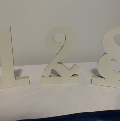 White Table Numbers