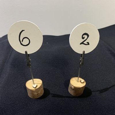 White and Black Table Numbers